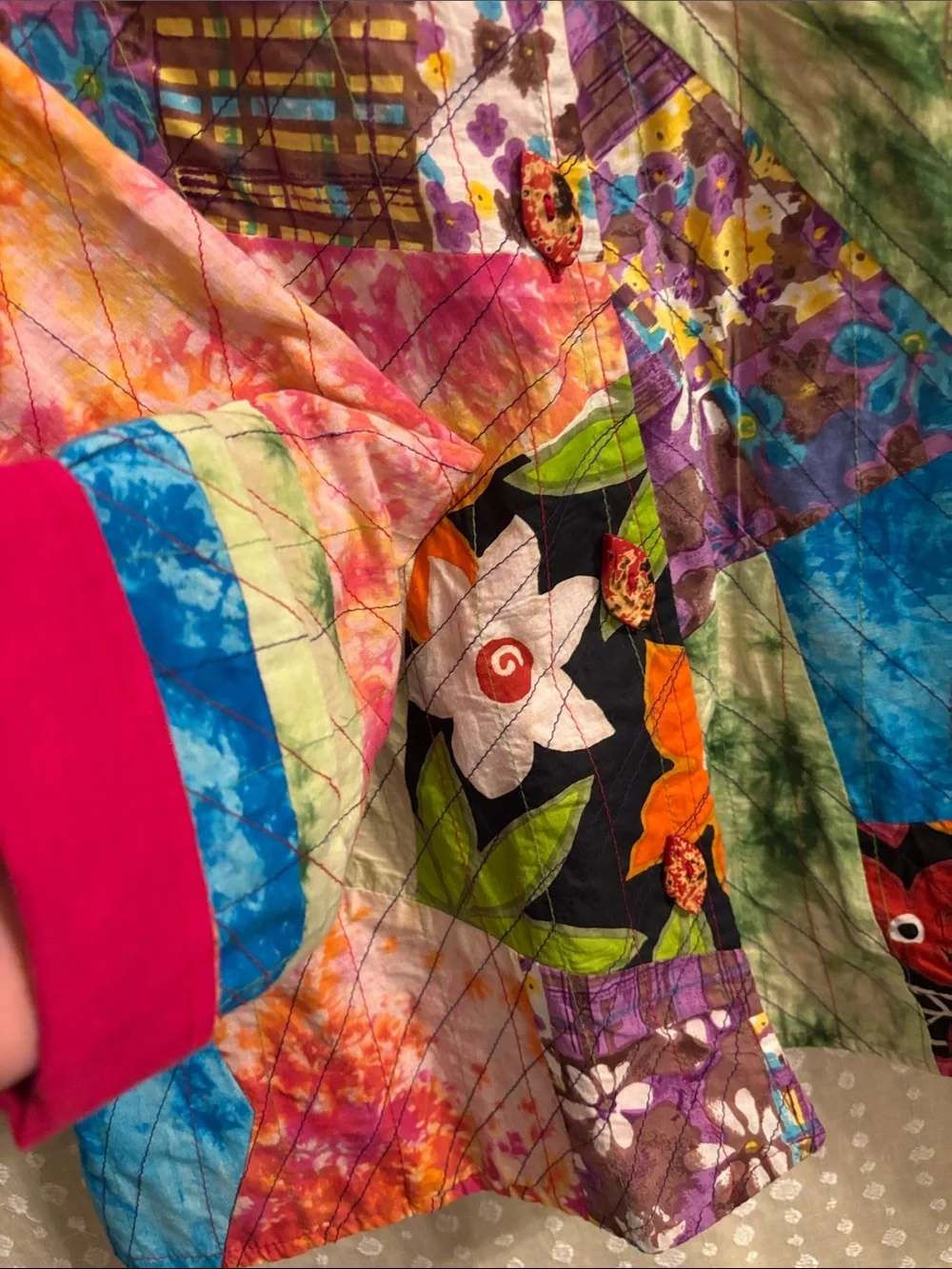 Patchwork Floral Quilted Jacket - Multicolor - Picture 3 of 5